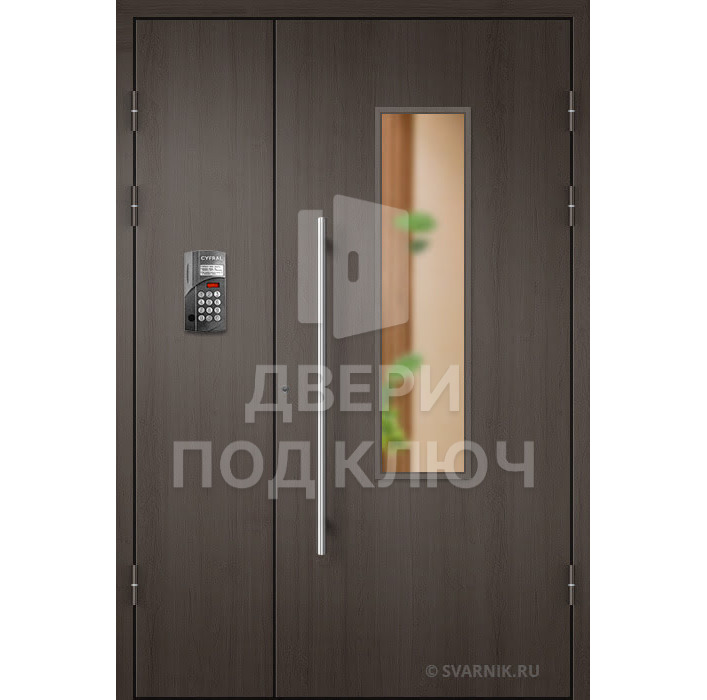 Подъездная входная дверь с МДФ и домофоном ДПК-13860