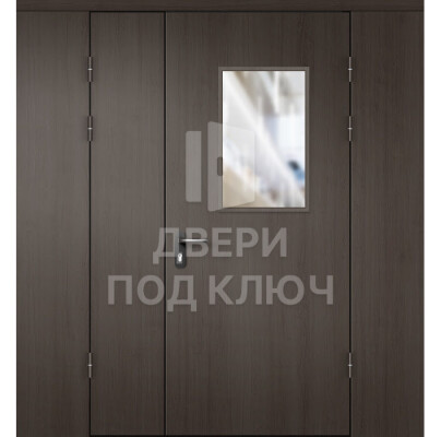 Остекленная дверь с перегородкой МДФ-ламинат ДПК-14917